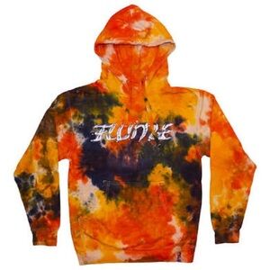 Flume 2023 Tour Orange and Black Tie-Dye Hoodie